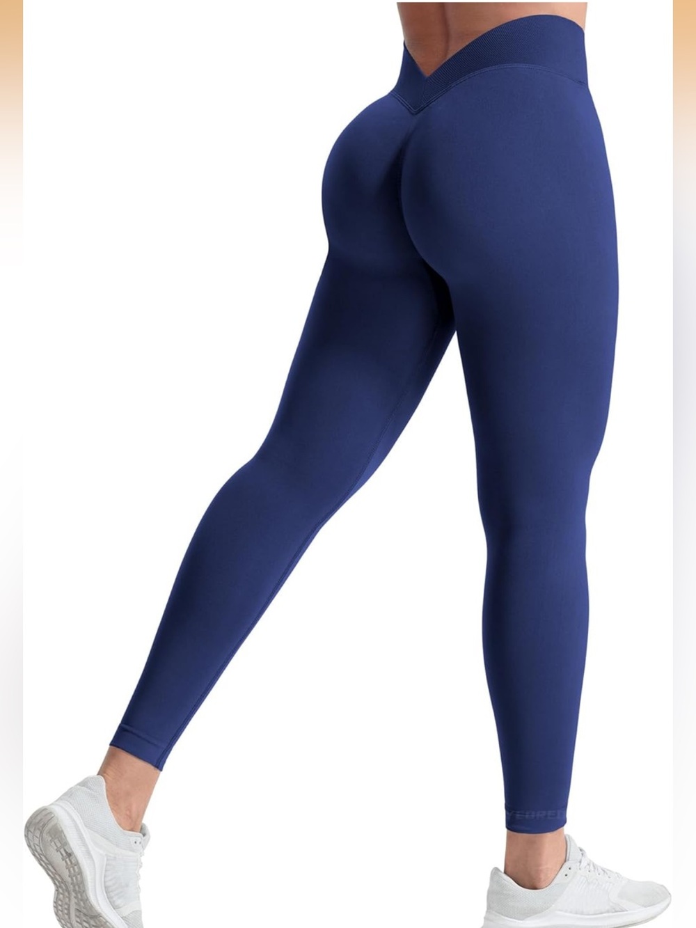Amazon Navy Blue V-Back Scrunch Leggings